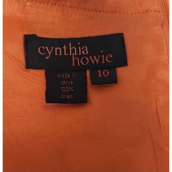 Cynthia Howie Women's Multicolor Orange Floral Sheath Dress Size 10 - Picture 8 of 8